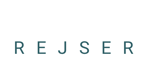 Bruun Rejser, logotype, hvid.